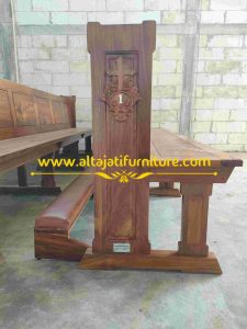Bangku Gereja Katolik Minimalis Klasik Kayu Jati Solid