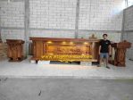 Jual Set Perlengkapan Altar Gereja Kayu Jati Ukir Perjamuan Kudus & Mimbar Mewah