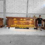 Jual Set Perlengkapan Altar Gereja Kayu Jati Ukir Perjamuan Kudus & Mimbar Mewah