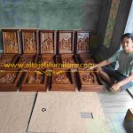 Relief Ukiran Jalan Salib Kayu Jati Jepara 14 Perhentian
